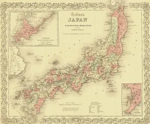 Georgraphy Prints: 1855 map of Japan, showing prefecture boundaries