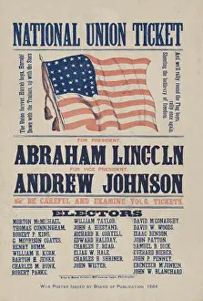 Stars Prints: 1864 Campaign ticket for the National Union president candidates
