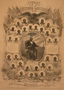 Louisiana Prints: 1868 commemorative photo collage of politically active African Americans in Louisiana during Reconstruction