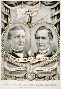Samuel Prints: 1876 Grand National Democratic banner with candidates Samuel J