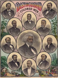 Educators Prints: 1883 print commemorating the achievements of several African American men