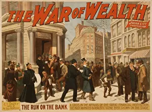 Stock Market Prints: 1895 Theater poster showing a run on the bank