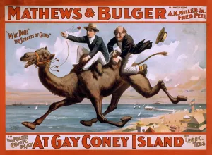 Beaches Prints: 1898 poster for the Mathews & Bulger comedy team's play, AT GAY CONEY ISLAND