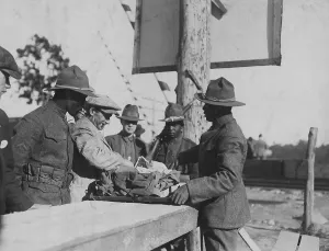 Inspection Prints: One of over 1900 New York conscripts arriving at Camp Upton