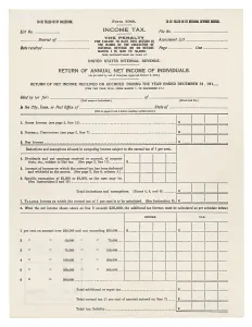 Constitution Prints: 1913 Federal Income Tax 1040 form