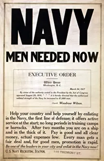 Images Dated 13th December 2007: 1917 recruitment poster for the US Navy