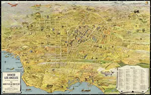 Hollywood Prints: 1932 aerial map of Greater Los Angeles, the wonder city of America