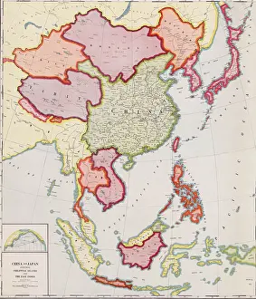 Oceania Prints: 1932 map of east Asia