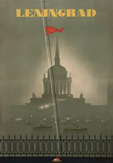 Graphic Design Prints: 1950s travel poster for Leningrad
