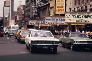Times Square Prints: 1970s America. 42nd Street between 7th and 8th Avenues. Manhattan, New York City, ca. 1972