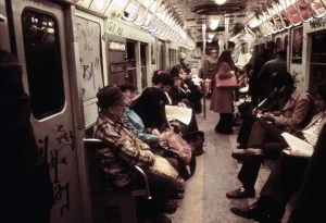 Vandalism Prints: 1970s America. Graffiti on a subway car, New York City, New York ca. 1972