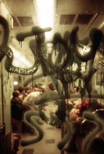 Vandalism Prints: 1970s America. Graffiti on a subway car, New York City, New York ca. 1972