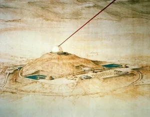 National Security Prints: 1986 military artist's concept of a ground-based laser. (BSLOC_2011_12_342)