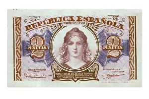 Republics Prints: 2 pesetas bill of the Spanish Second Republic (1936)