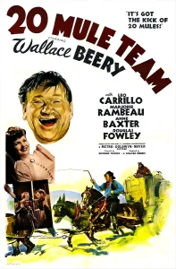 Mule Prints: 20 MULE TEAM, US poster, right top: Wallace Beery