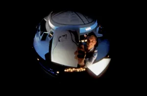 Illustration Prints: 2001: A SPACE ODYSSEY, Keir Dullea as seen through HAL, 1968.'