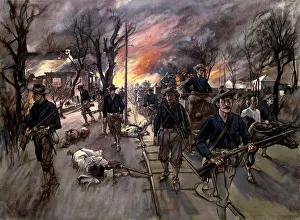 Ammunition Prints: 20th Kansas Volunteers marching through Caloocan at night after the battle of Feb