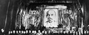 Vladimir Prints: 26 Soviet leaders gather in Moscow for the 25th anniversary of Lenin's death