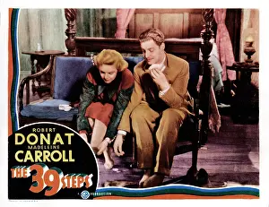 Carroll Prints: THE 39 STEPS, US lobbycard, Madeleine Carroll, Robert Donat, 1935