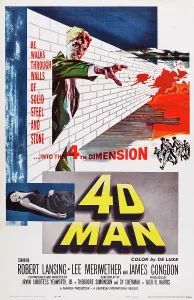 Brick Wall Prints: 4D MAN, top: Robert Lansing on poster art, 1959