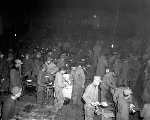 Holidays Prints: 5th U.S. Marine Regiment has Thanksgiving dinner of turkey