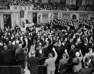 Hand Raised Prints: 76th Congress taking the oath of office. Jan. 1939. (BSLOC_2013_7_142)