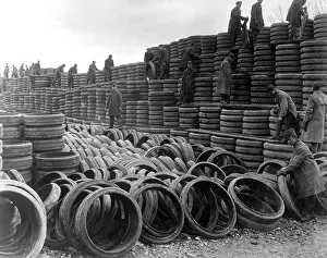 Images Dated 3rd December 2012: 85, 000 solid tires for American World War I motor vehicles in Langres, France