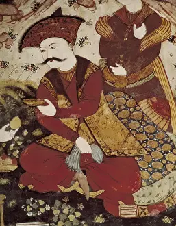 Fresco Prints: ABBAS the Great (1571-1629). Dtail of the fresco