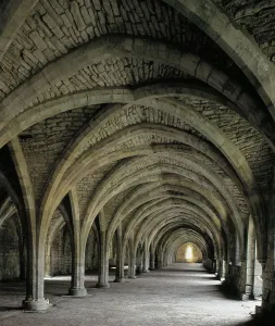 Englishwoman Prints: Abbey of Fountains. UNITED KINGDOM