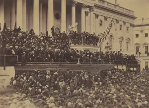 Formal Dress Prints: Abraham Lincoln delivering his second inaugural address on March 4