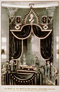 Assassination Prints: Abraham Lincoln's body lying in State at the city hall, N.Y. April 24-25, 1865