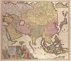 China Prints: MOST ACCURATE DELINEATION OF ASIA, INTO PRINCIPAL REGIONS, by Charles Allard, 1702