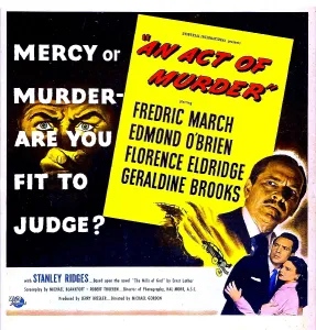 Images Dated 5th June 2013: AN ACT OF MURDER, US lobbycard
