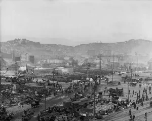 Cityscape Prints: Activity among the ruins of the San Francisco earthquake and 3-day fire in April 1906