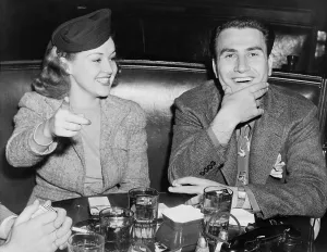 Hollywood Prints: Actress Betty Grable and Bandleader, Artie Shaw on a date, Oct. 12, 1939