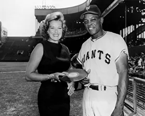 Janis Prints: Actress Janis Paige, New York Giants baseball player Willie Mays