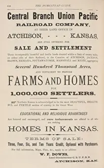 Migration Prints: Advertisement in a book, THE HOMESTEAD GUIDE: DESCRIBING THE GREAT HOMESTEAD REGION IN KANSAS AND NEBRASKA