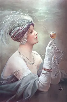 Plumage Prints: Advertising poster for Cognac Otard, by Louis Lessiex, 19th Century, print - Detail