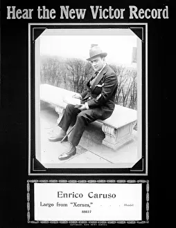 Caruso Prints: Advertisement for Victor Records, Enrico Caruso, sings Largo from Xerxes, circa 1910s