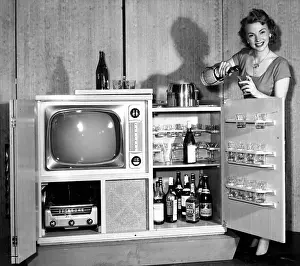 Phonograph Prints: Admiral Television set and entertainment center