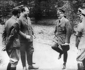 Armistice Prints: Adolf Hitler happily dances a jig before signing of the World War 2 French Armistice