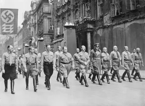 Hitler Prints: Adolf Hitler, Hermann Goering and others marching in Munich, November 1937
