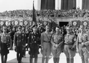 Hitler Prints: Adolf Hitler posed with Heinrich Himmler (third from left)