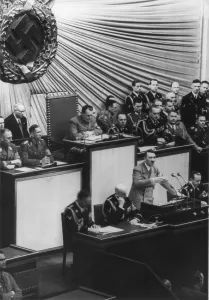 Leadership Prints: Adolf Hitler, speaking at Reichstag, Apr