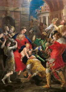 Adoration of the Magi, by Girolamo Mazzola Bedoli, 1547, 16th Century, oil on canvas, cm 293 x 215 - Italy, Emilia Romagna, Parma, National Gallery. All