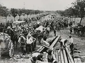 1405history Prints: Advance of a column of Japanese Troops on route from Shanghai to Nanking