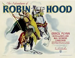Errol Prints: THE ADVENTURES OF ROBIN HOOD, from left: Errol Flynn, Olivia DeHavilland, 1938