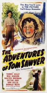 Tommy Prints: THE ADVENTURES OF TOM SAWYER, US poster art, Tommy Kelly, 1938