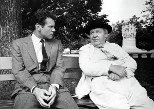 Murray Prints: ADVISE AND CONSENT, Don Murray, Charles Laughton, 1962, park bench