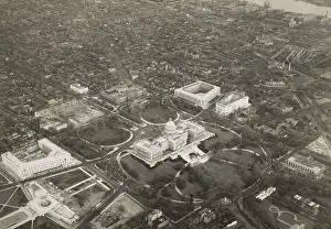 Supreme Court Prints: Aerial photo of Capitol Hill, May 1, 1932, with a view of the U.S. Capitol and vicinity